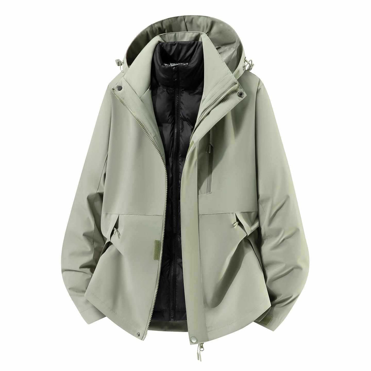 Daunenjacke mit Kapuze und abnehmbarer Innenjacke für Herren