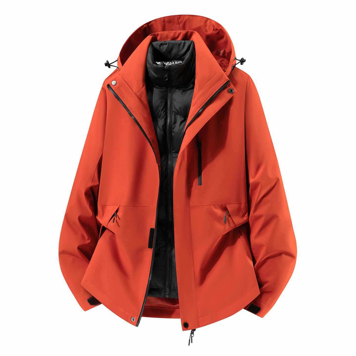 Daunenjacke mit Kapuze und abnehmbarer Innenjacke für Herren