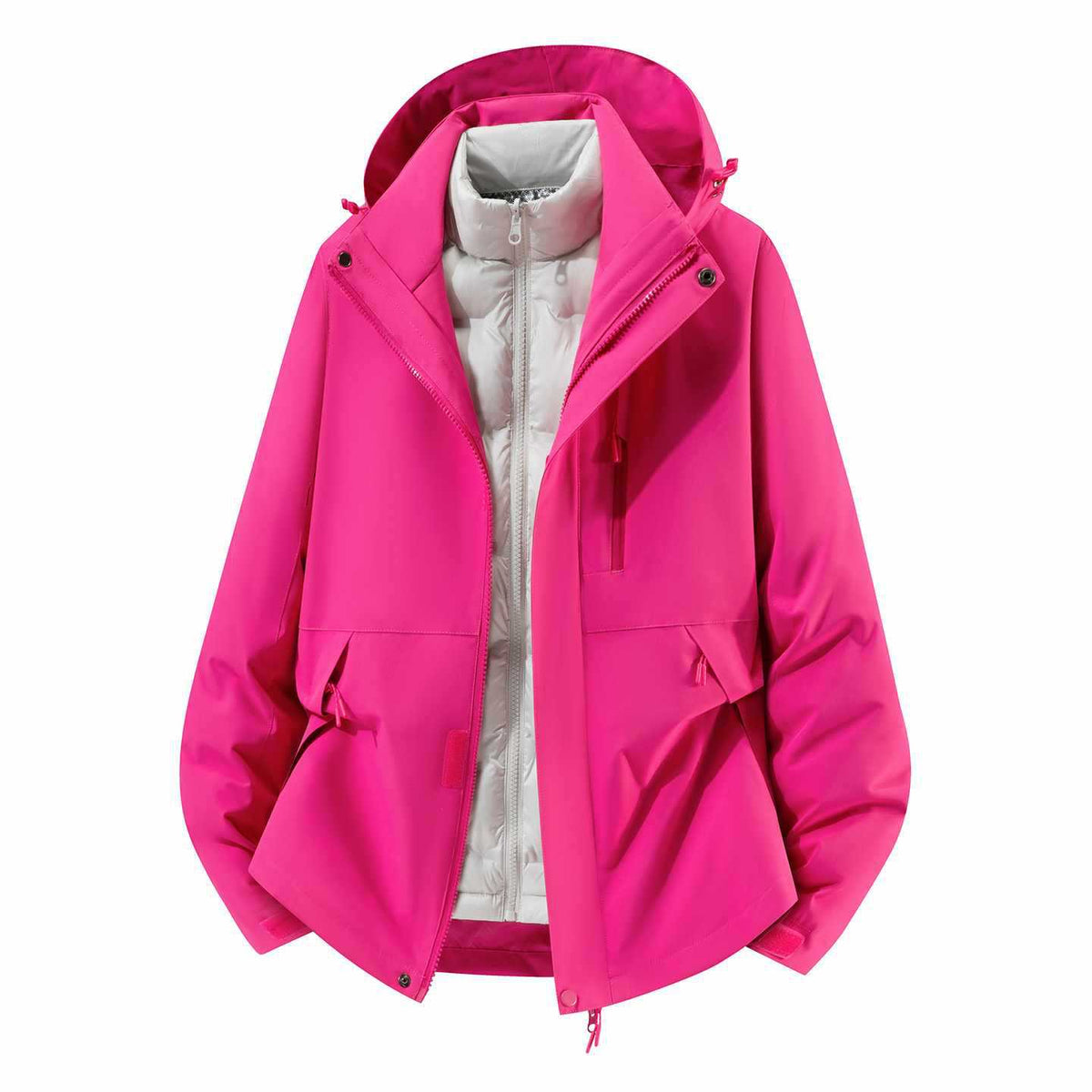 Daunenjacke mit Kapuze und abnehmbarer Innenjacke für Herren