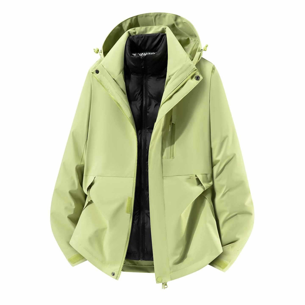 Daunenjacke mit Kapuze und abnehmbarer Innenjacke für Herren