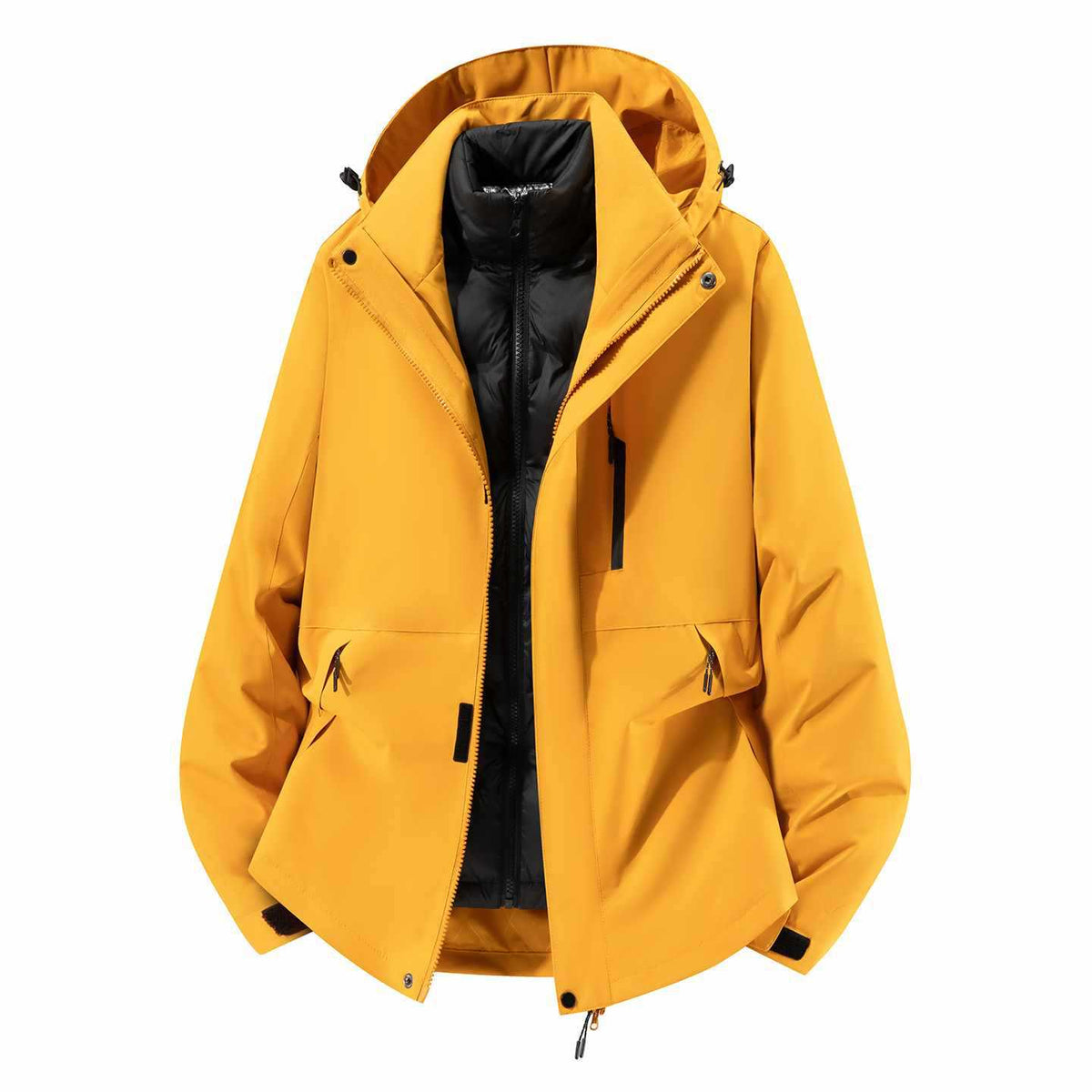 Daunenjacke mit Kapuze und abnehmbarer Innenjacke für Herren
