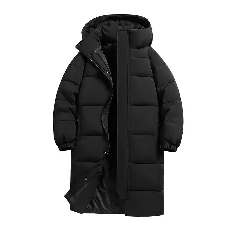 Daunenjacke mit langem Schnitt und hohem Kragen für Damen