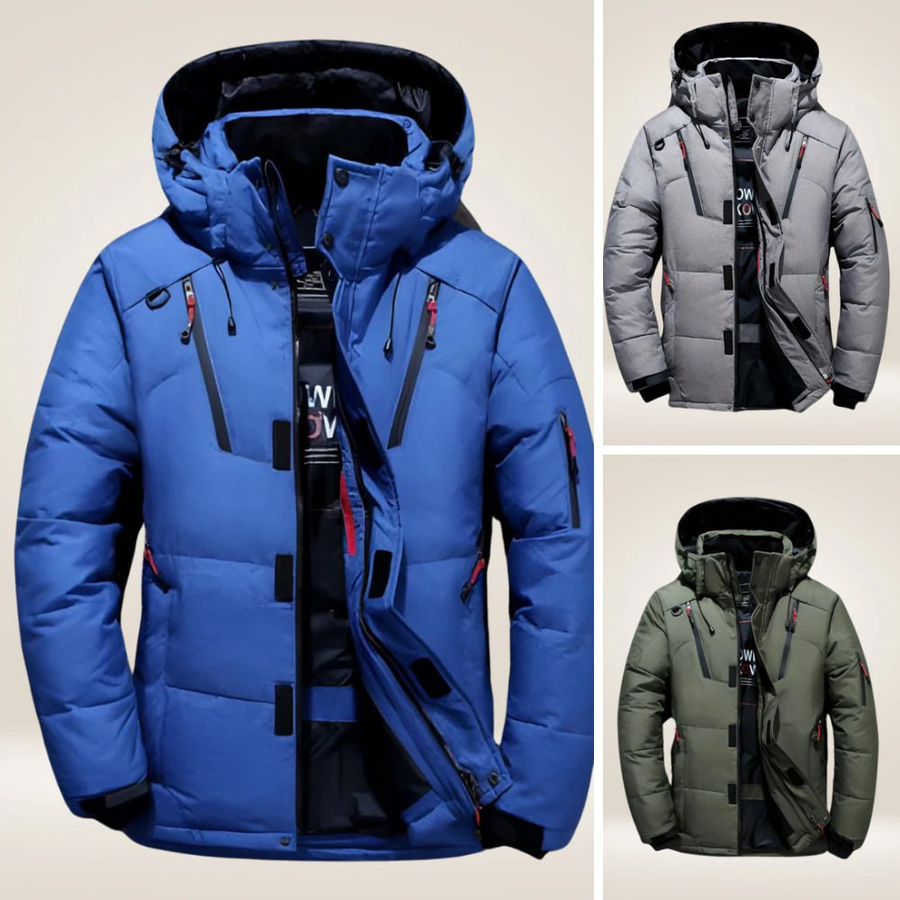 Daunenjacke mit Stehkragen und verstellbarem Saum für Herren