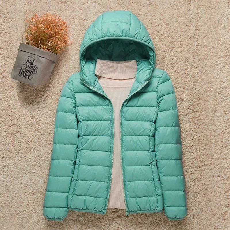 Daunenjacke zum Zusammenrollen für Damen