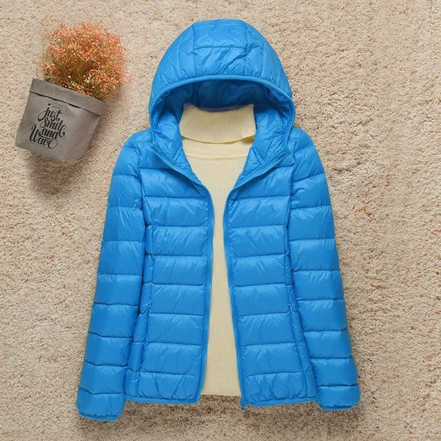 Daunenjacke zum Zusammenrollen für Damen