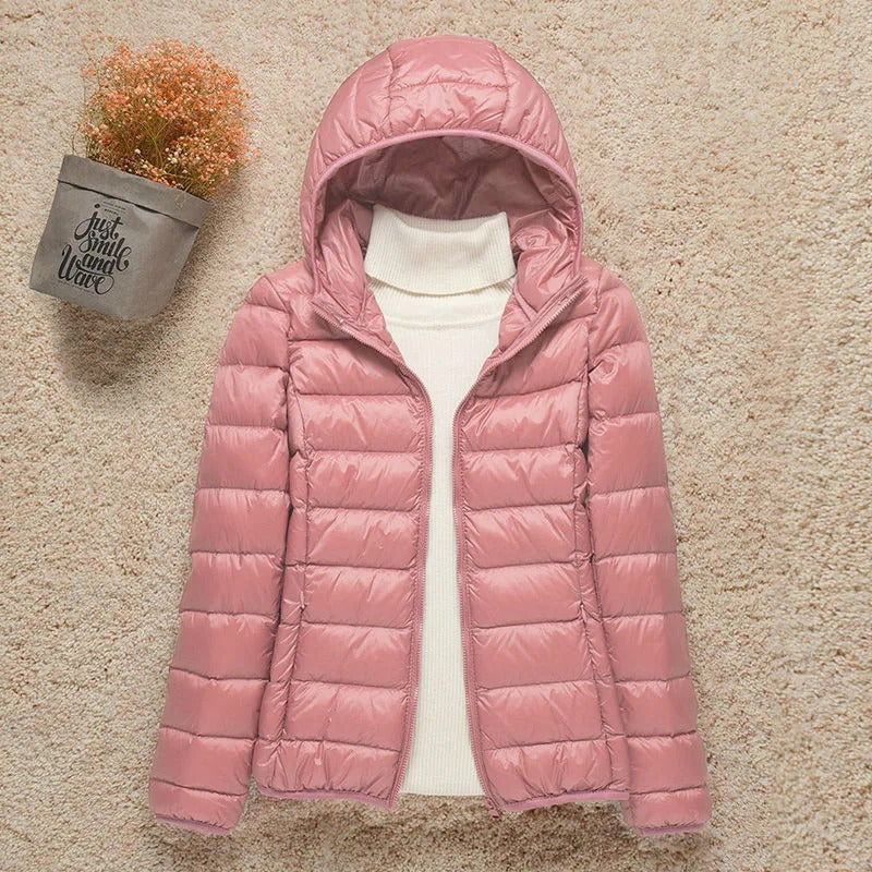 Daunenjacke zum Zusammenrollen für Damen