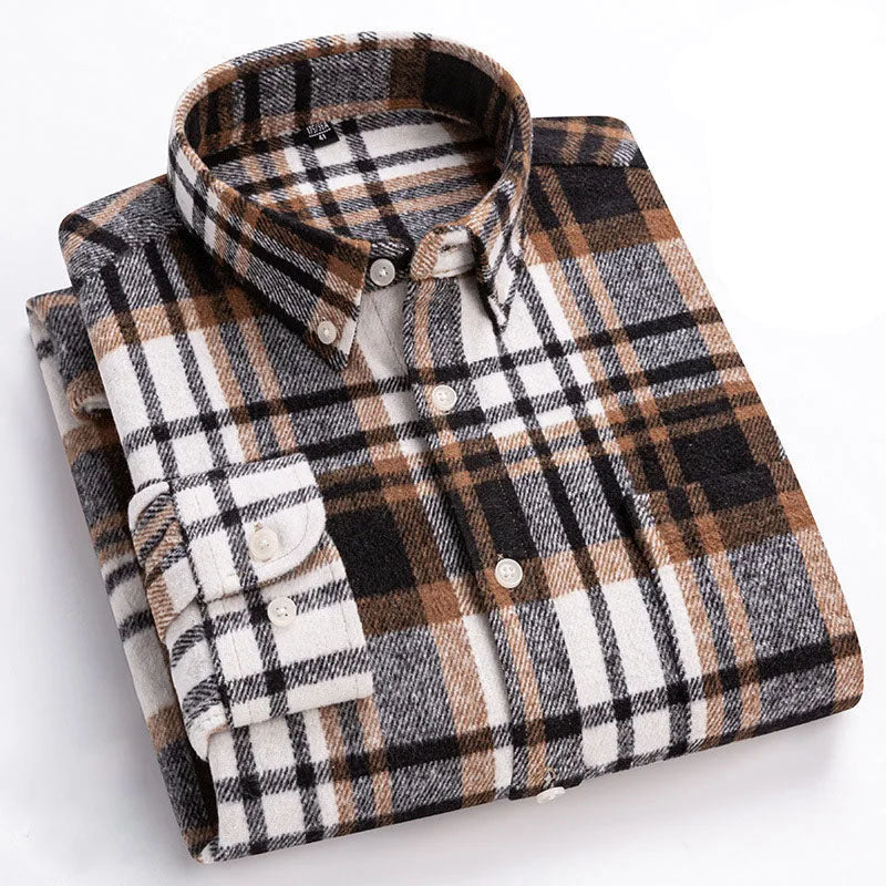 Flanellhemd mit Button-Down-Kragen und Taillierung für Herren