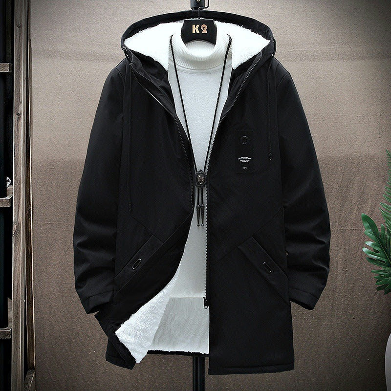 Parka mit Kapuze und wahlweise Teddyfutter für Herren - Schwarz mit Teddyfutter