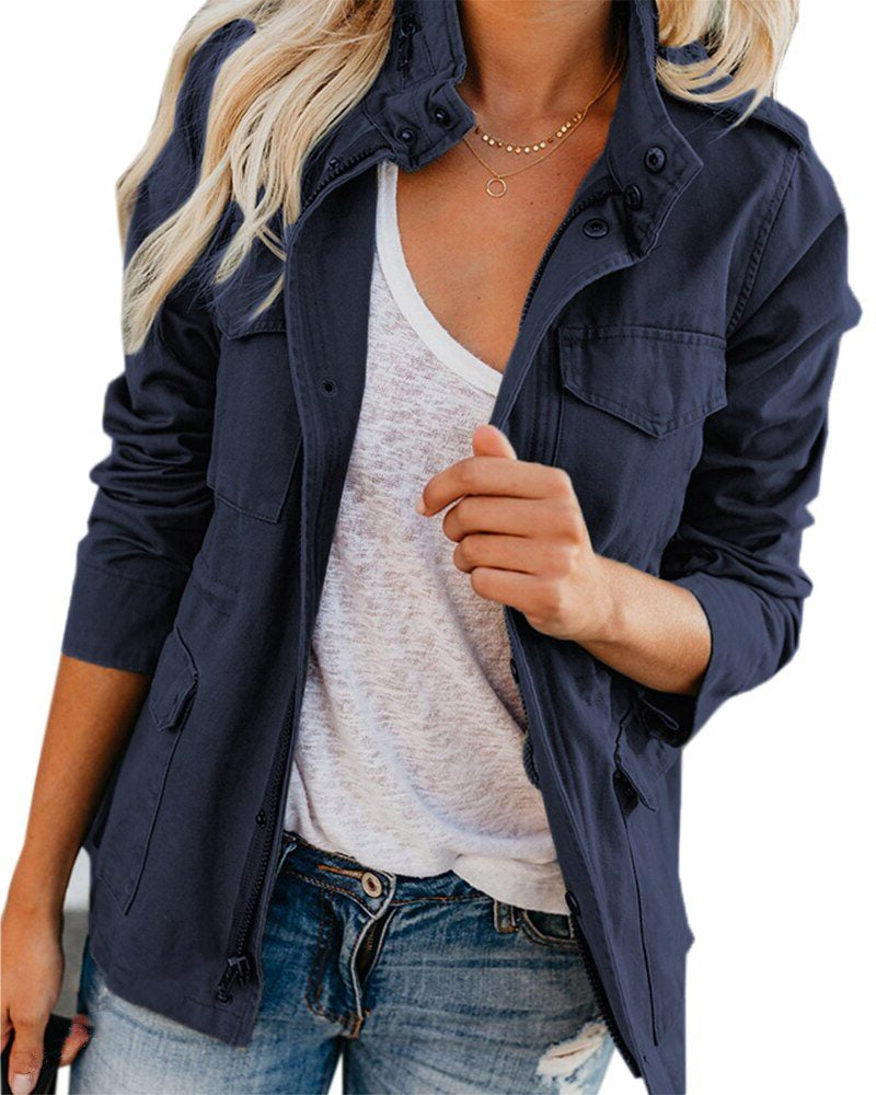Übergangsjacke mit Stehkragen und Brusttaschen für Damen