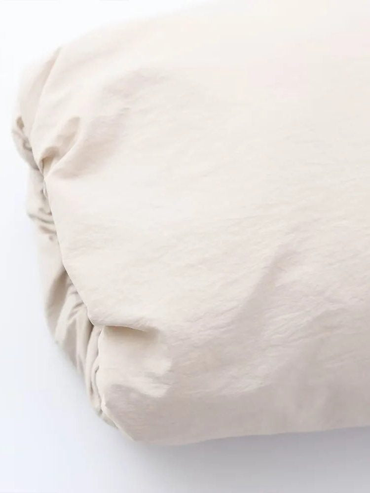 Cropped Hooded Puffer Jacket - White