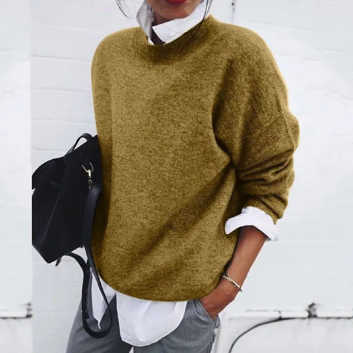 Kaschmirpullover mit Strickstruktur und Rundhals für Damen