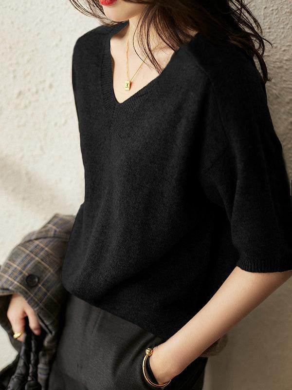 Kaschmirpullover mit V-Ausschnitt für Damen