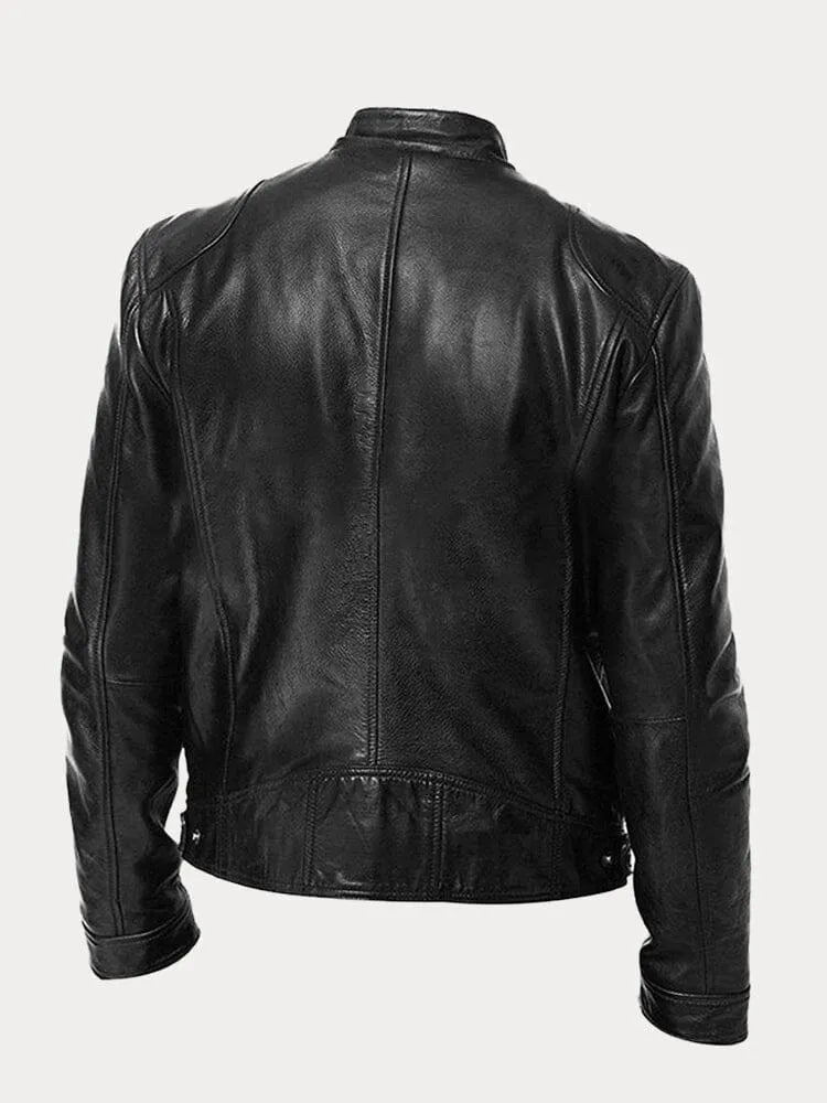 Lederjacke mit Taschen und verstellbaren Bündchen für Herren