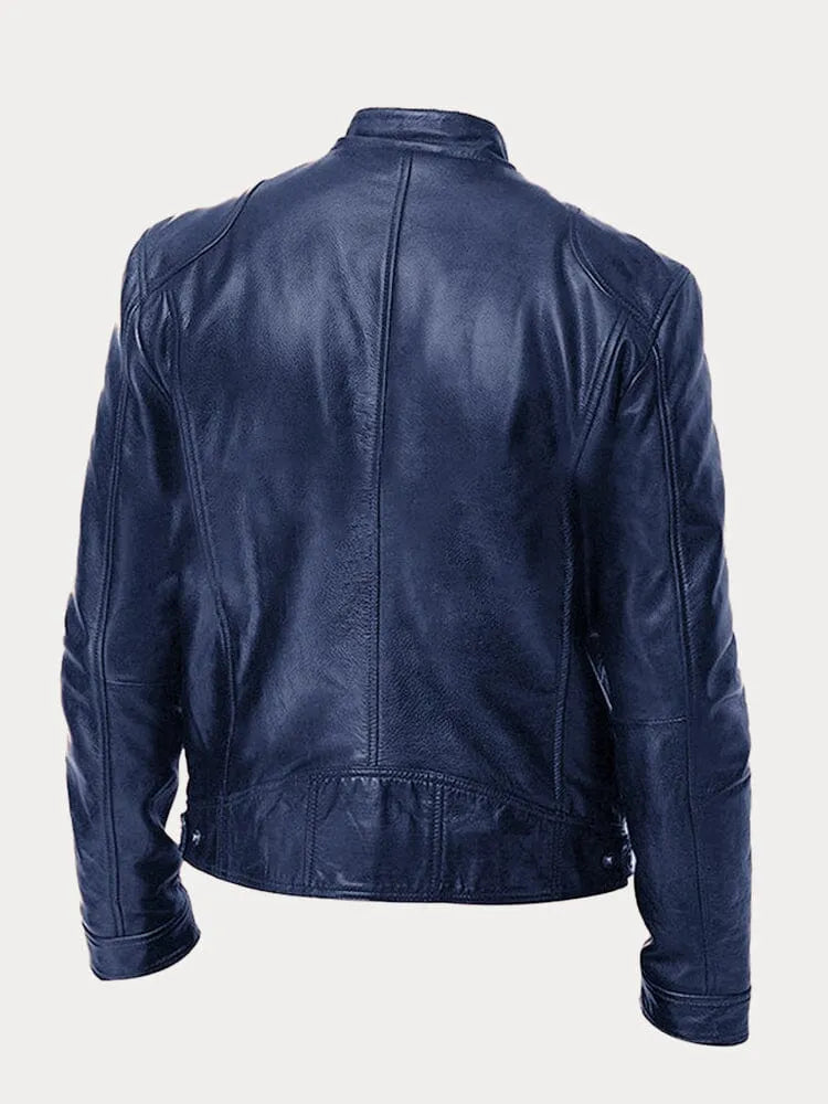 Lederjacke mit Taschen und verstellbaren Bündchen für Herren