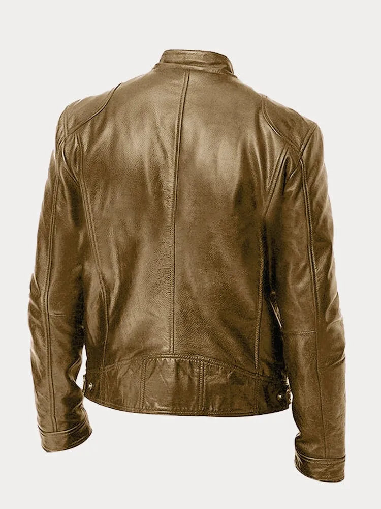 Lederjacke mit Taschen und verstellbaren Bündchen für Herren