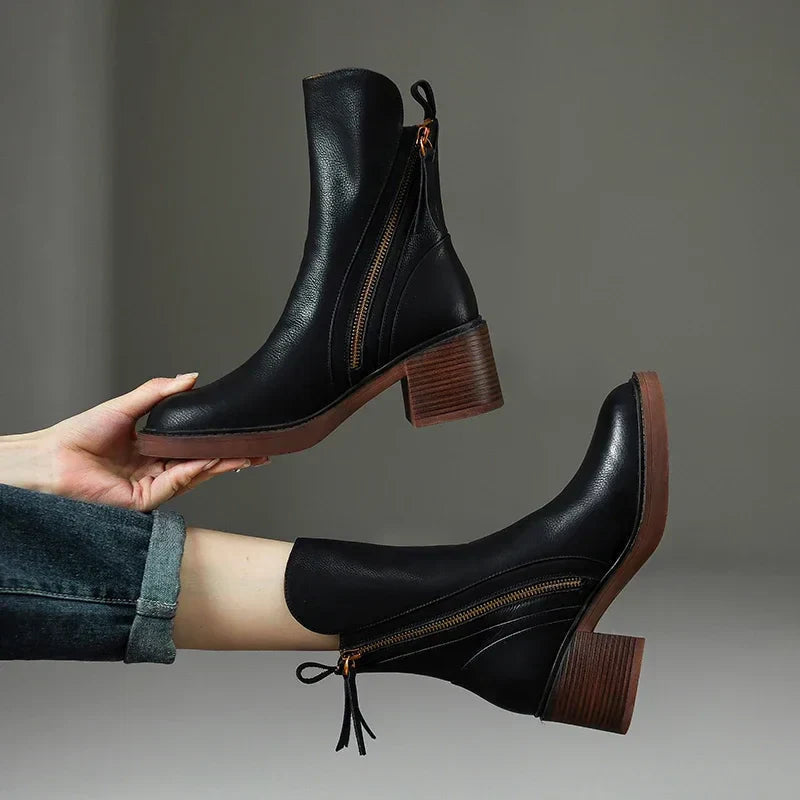Lederstiefel mit Innenfutter und Fußbett für Damen