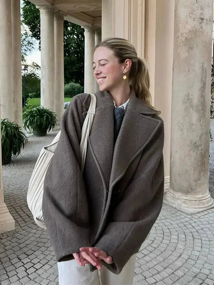 Oversize-Mantel mit Knöpfen für Damen