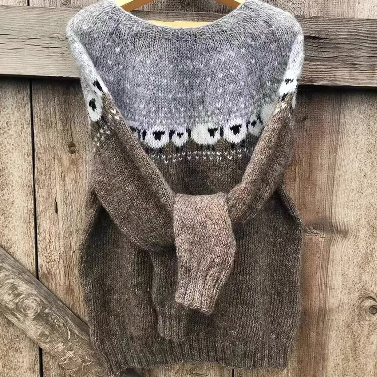 Norweger Pullover mit Fair-Isle-Muster und Rundhals für Damen