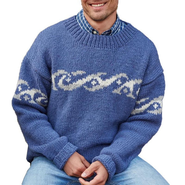 Norweger Pullover mit Jacquard und Rundhals für Herren