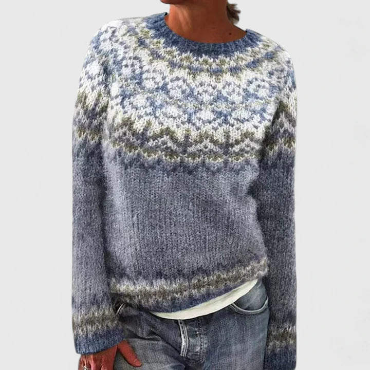 Norweger Pullover mit Rundpasse und Rundhalsausschnitt für Damen