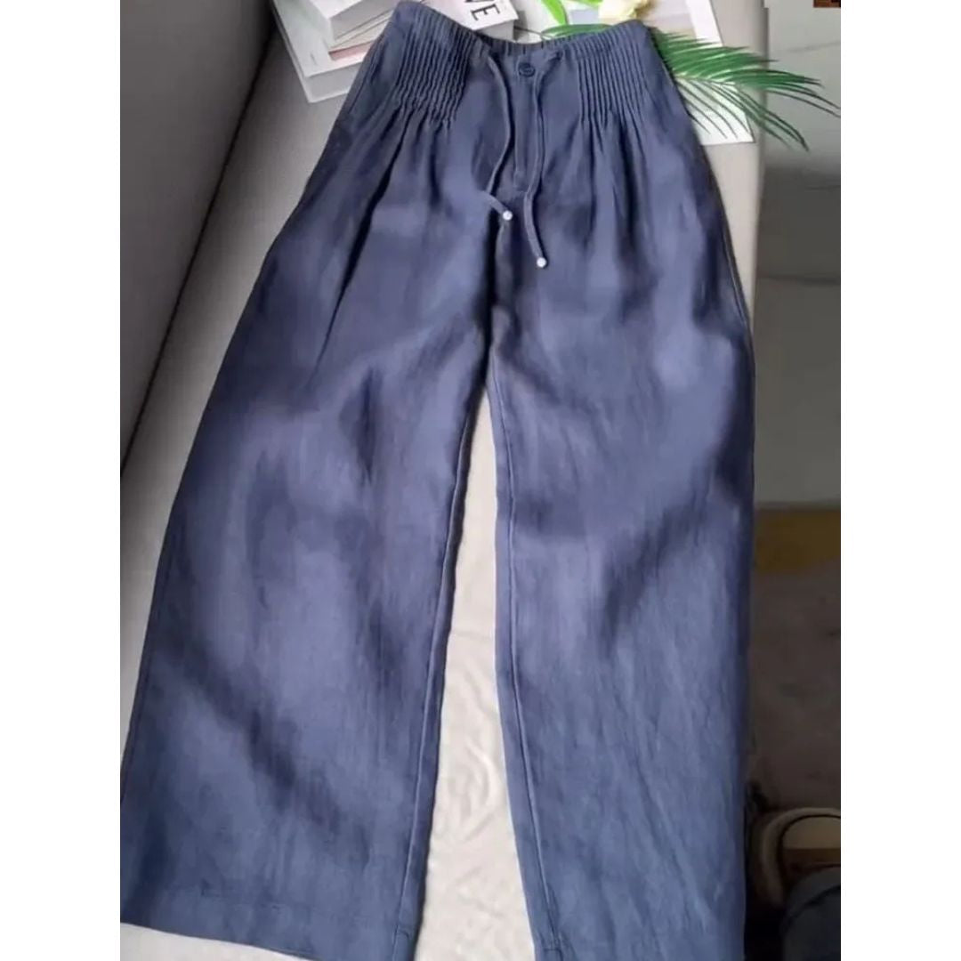 Weite Hose mit Falten und Kordelzug für Damen