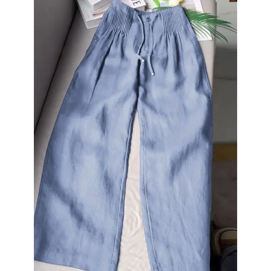 Weite Hose mit Falten und Kordelzug für Damen