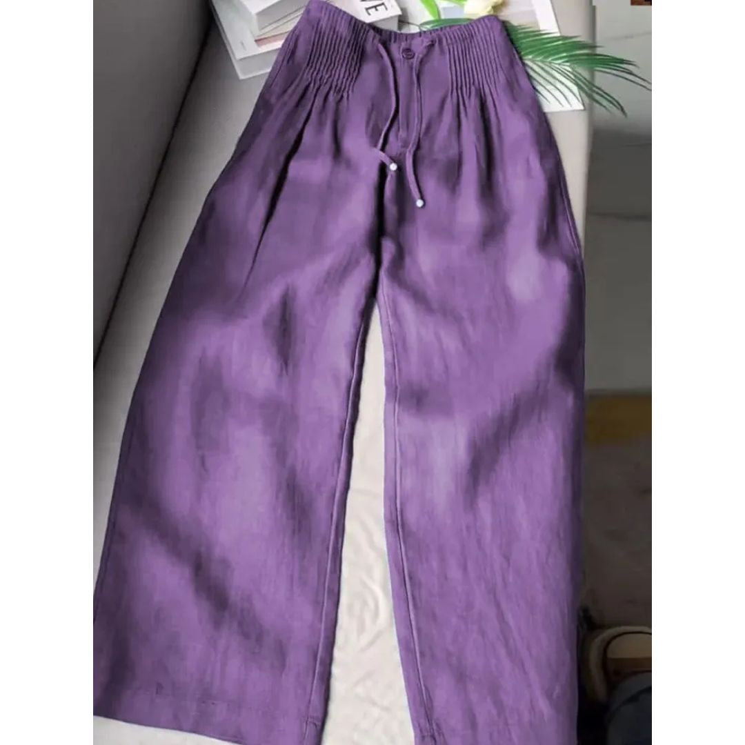 Weite Hose mit Falten und Kordelzug für Damen