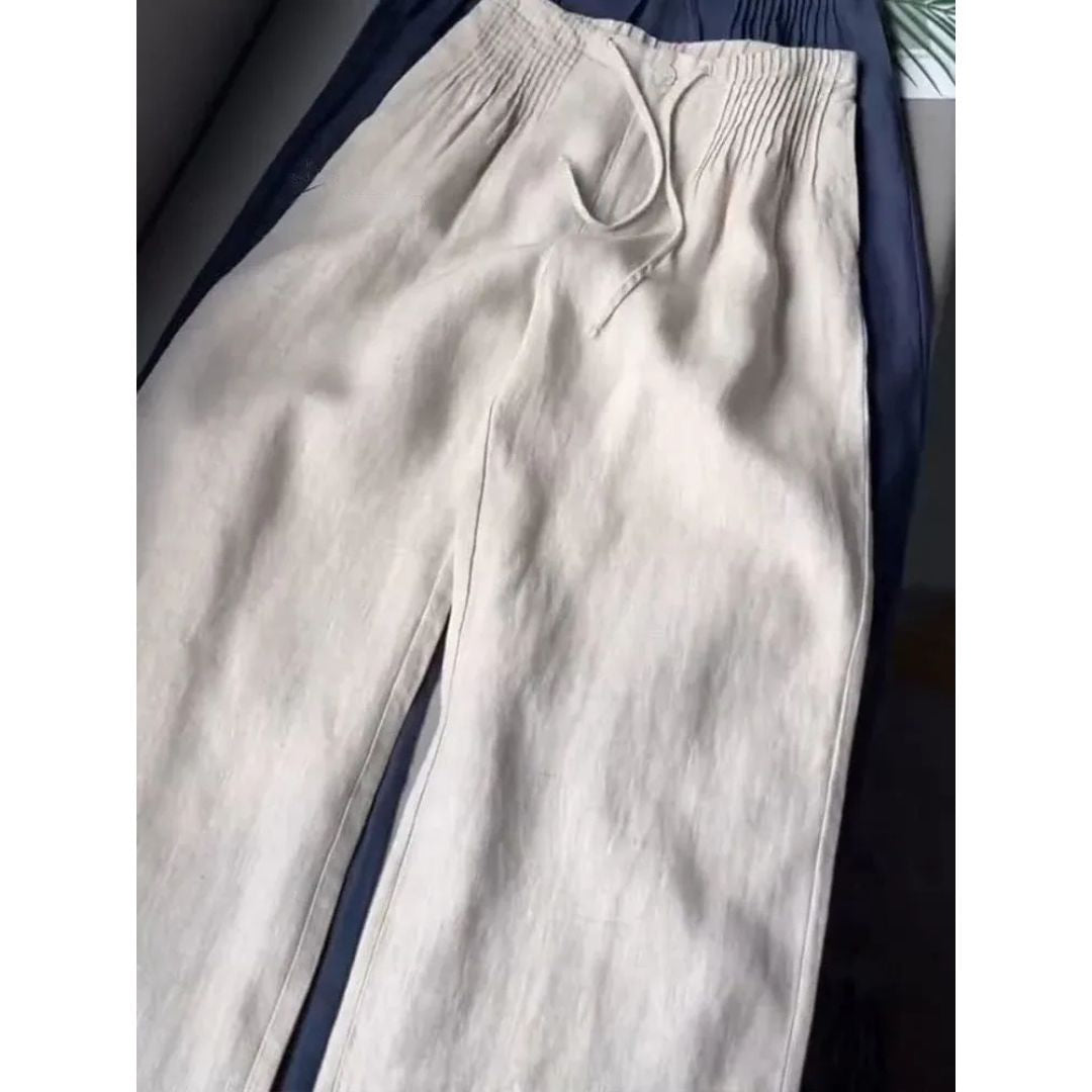 Weite Hose mit Falten und Kordelzug für Damen
