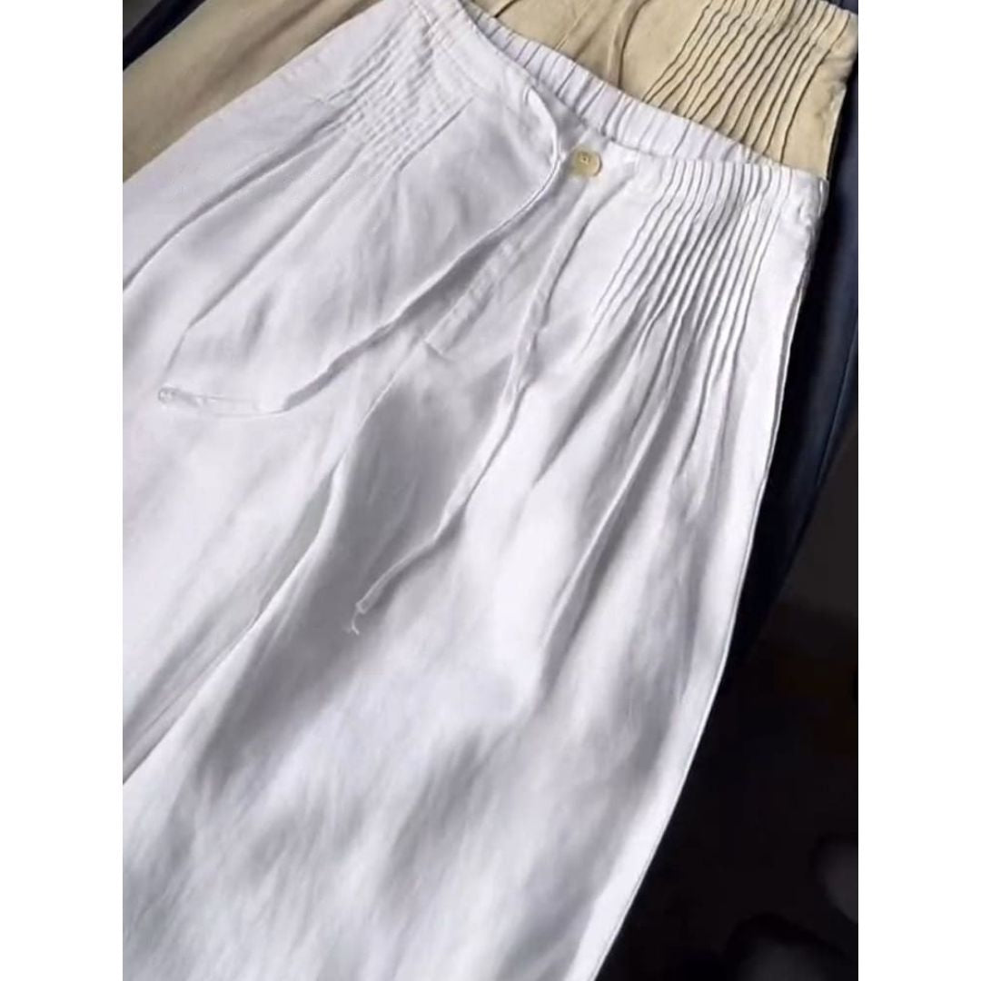 Weite Hose mit Falten und Kordelzug für Damen