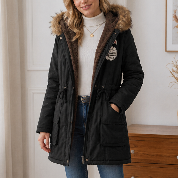 Parka mit geradem Schnitt und Kapuze für Damen