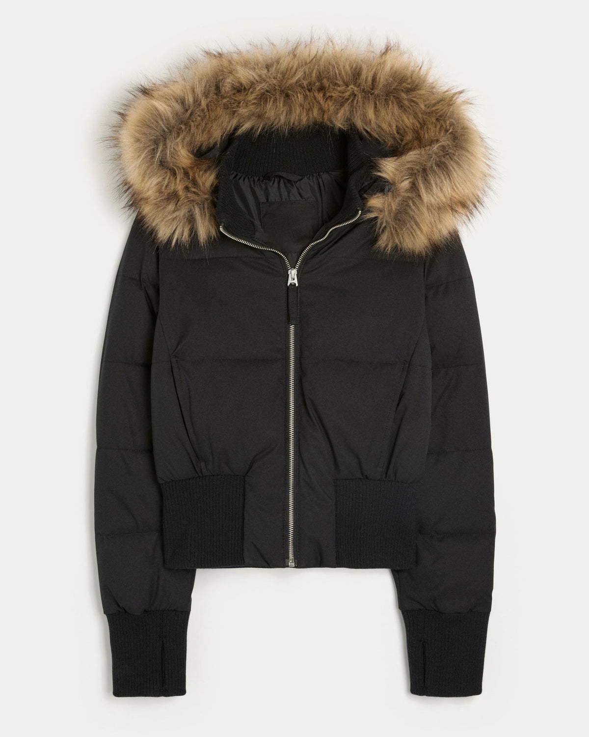 Pufferjacke mit Steppmuster und Kapuze für Damen