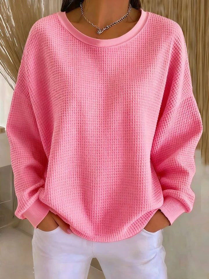 Pullover mit Rippstruktur und weitem Schnitt für Damen