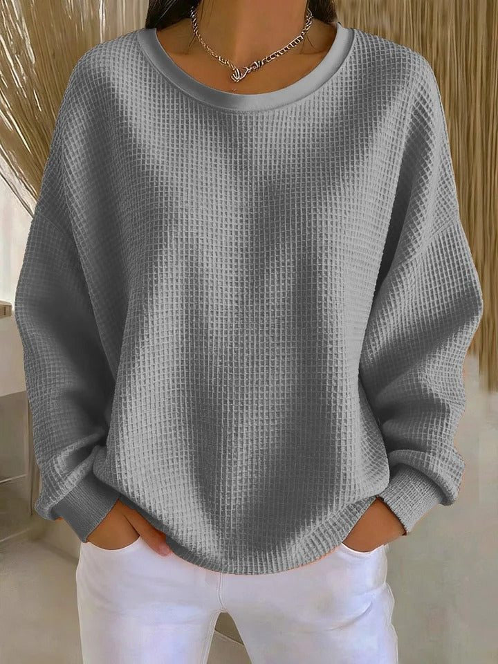 Pullover mit Rippstruktur und weitem Schnitt für Damen