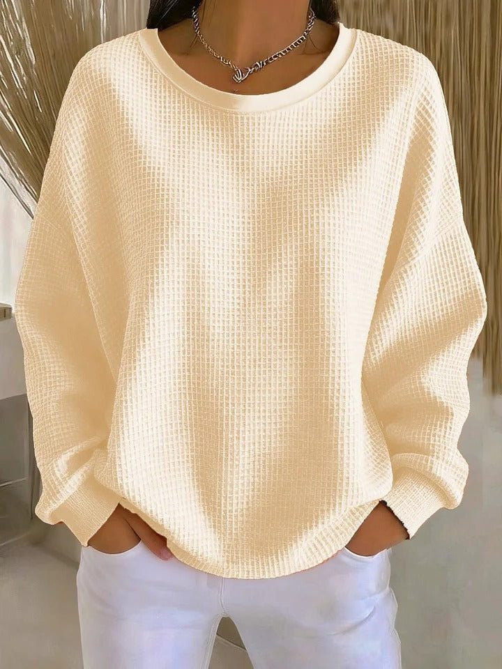 Pullover mit Rippstruktur und weitem Schnitt für Damen
