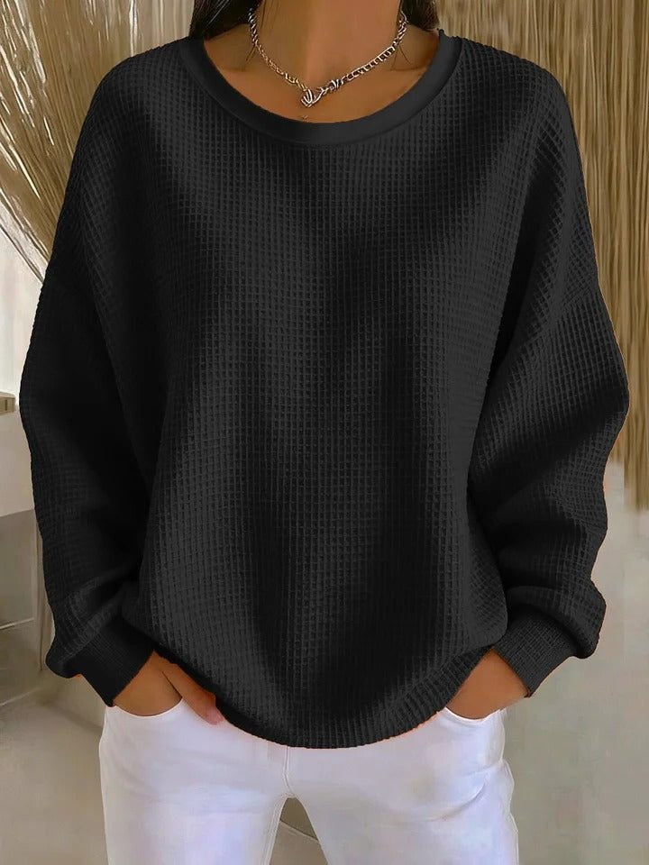 Pullover mit Rippstruktur und weitem Schnitt für Damen