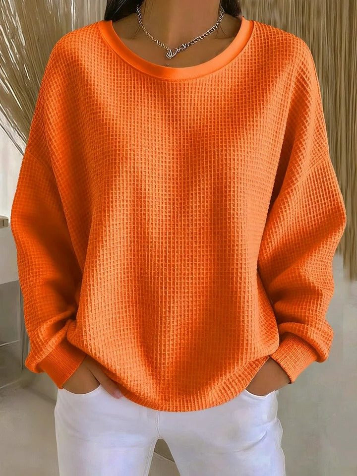 Pullover mit Rippstruktur und weitem Schnitt für Damen