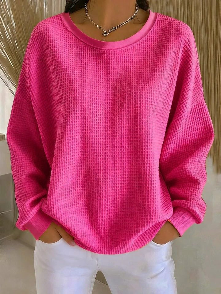 Pullover mit Rippstruktur und weitem Schnitt für Damen