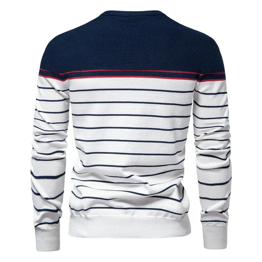 Pullover mit Feinstrick und Rippbündchen für Herren