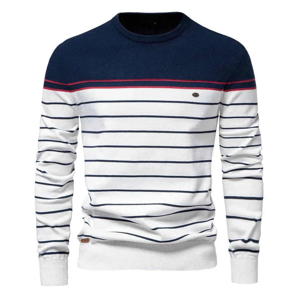 Pullover mit Feinstrick und Rippbündchen für Herren
