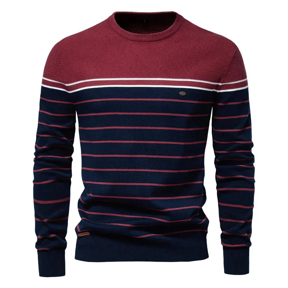 Pullover mit Feinstrick und Rippbündchen für Herren
