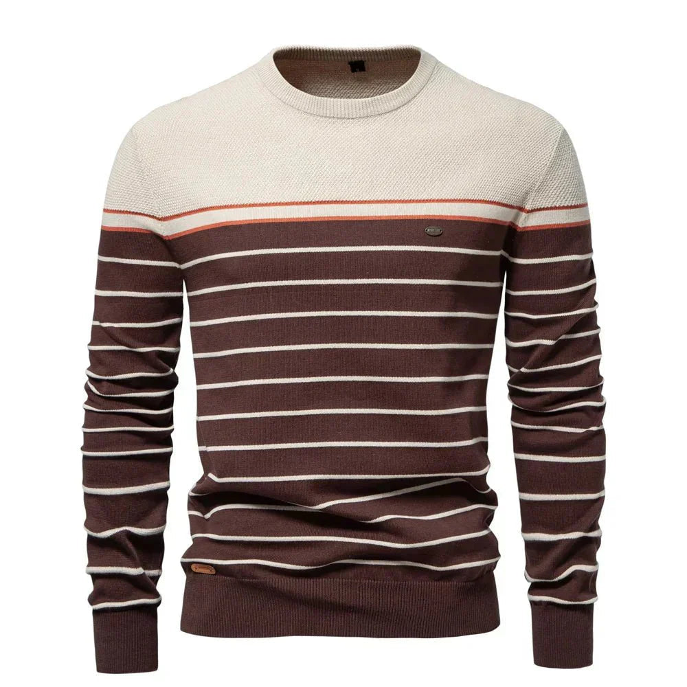 Pullover mit Feinstrick und Rippbündchen für Herren