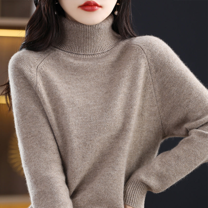 Pullover mit Hochkragen und Raglanärmeln für Damen