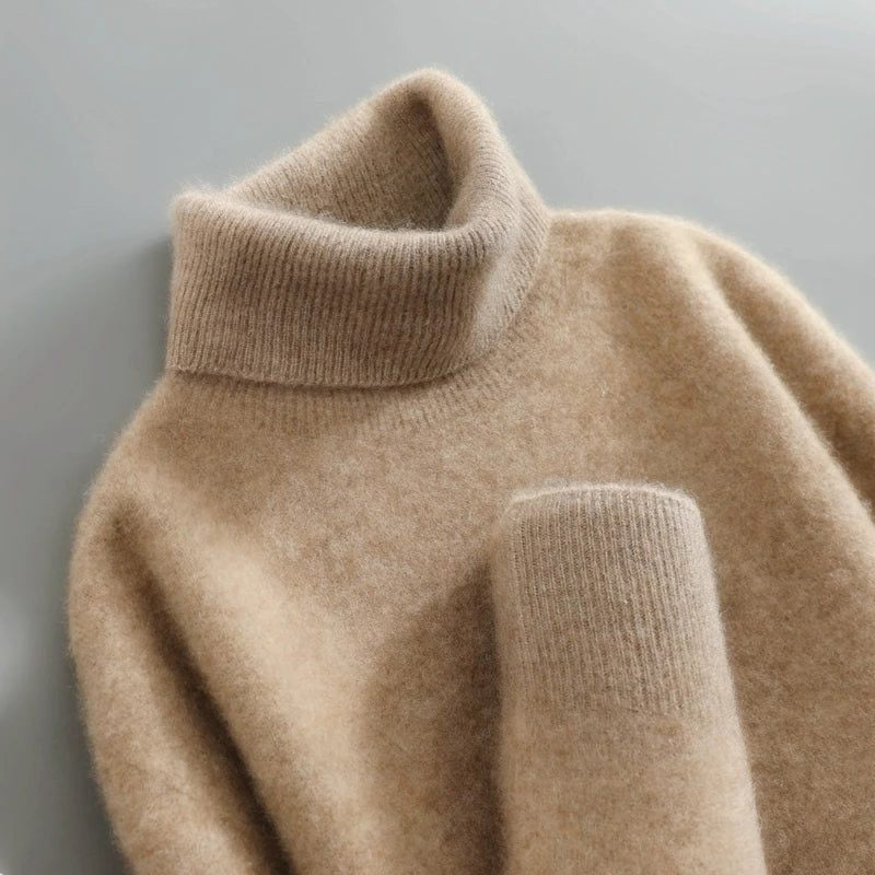 Wollpullover mit Rollkragen und lockerem Schnitt für Damen