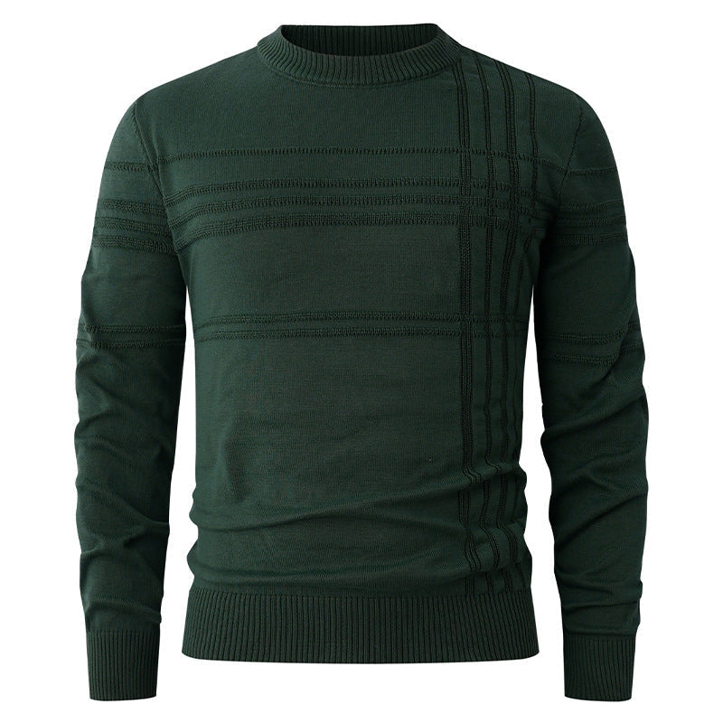 Pullover mit Streifenstruktur und Rundhals für Herren