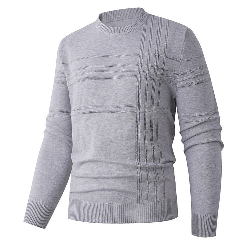 Pullover mit Streifenstruktur und Rundhals für Herren