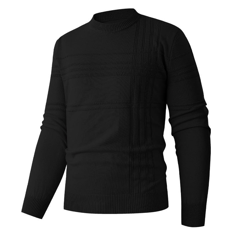 Pullover mit Streifenstruktur und Rundhals für Herren