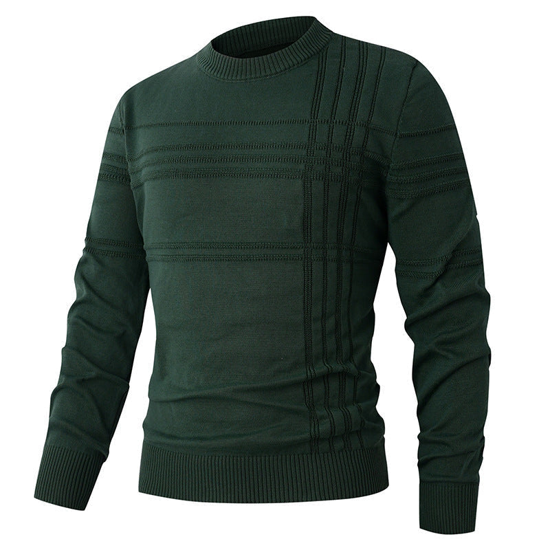 Pullover mit Streifenstruktur und Rundhals für Herren