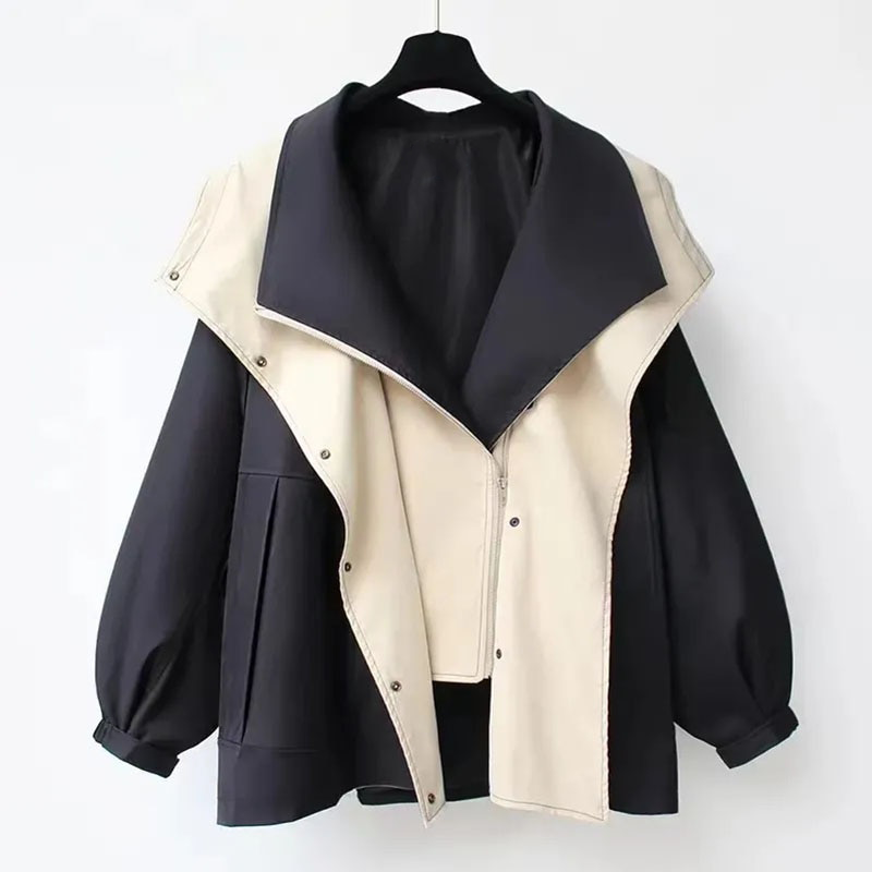 Übergangsjacke mit Kapuze und Taillenkordelzug für Damen