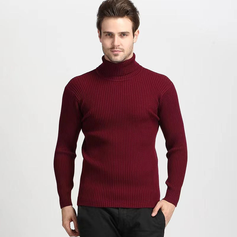 Rollkragenpullover mit Rippen und schmalem Schnitt für Herren