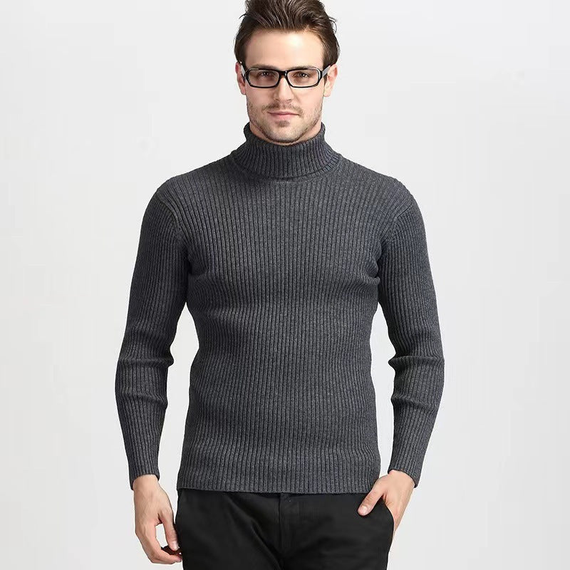 Rollkragenpullover mit Rippen und schmalem Schnitt für Herren